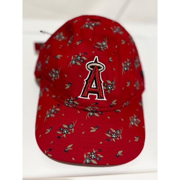Los Angeles Anaheim Angels Hat New Red- floral youth Adjustable 9twenty unique - Picture 1 of 4